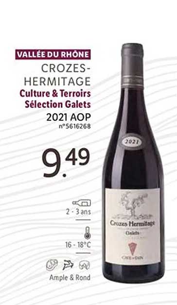 vallée du rhône crozes-hermitage culture & terroirs sélection galets 2021 aop