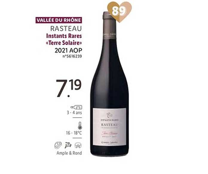 vallée du rhône rasteau instants rares "terre solaire" 2021 aop