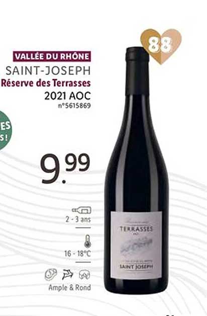 vallée du rhône saint-joseph réserve des terrasses 2021 aoc