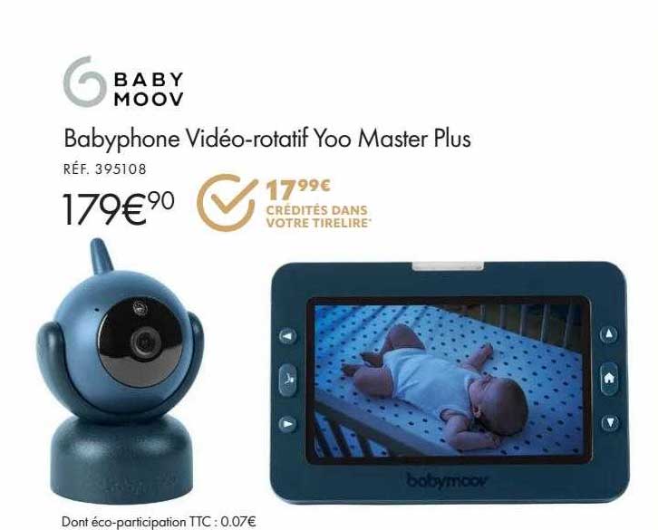babyphone vidéo-rotatif yoo master plus baby moov