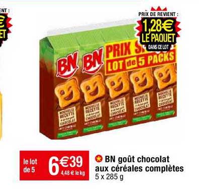 bn goût chocolat aux céréales complètes