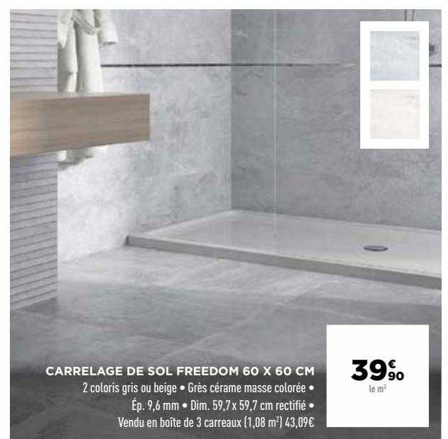 carrelage de sol freedom 60 x 60 cm