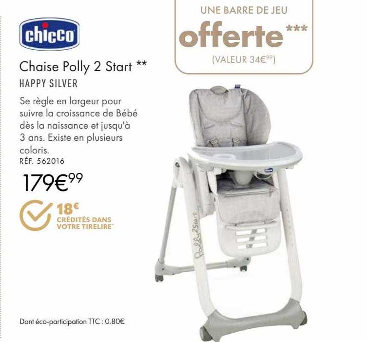 chaise polly 2 start chicco