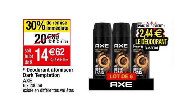 déodorant atomiseur dark temptation axe