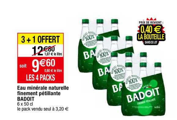 eau minérale naturelle finement pétillante badoit