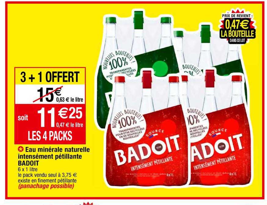eau minérale naturelle intensément pétillante badoit