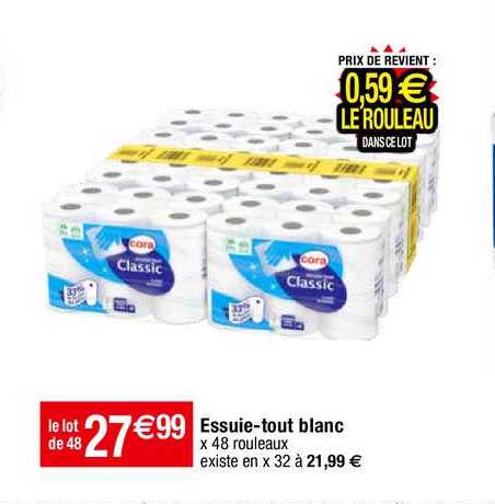 essuie-tout blanc cora