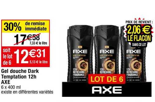 gel douche dark temptation 12h axe