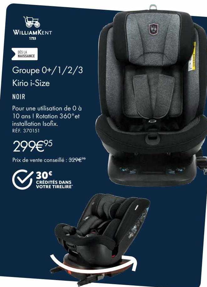 groupe 0+/1/2/3 kirio i-size william kent