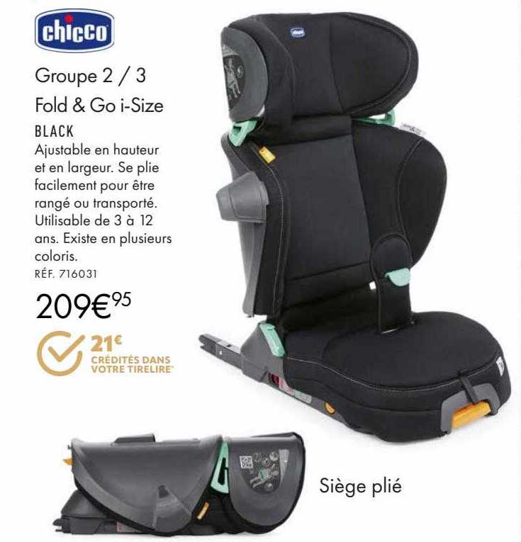 groupe 2/3 fold & go i-size chicco