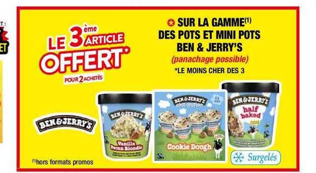 la gamme des pots et mini pots ben & jerry's
