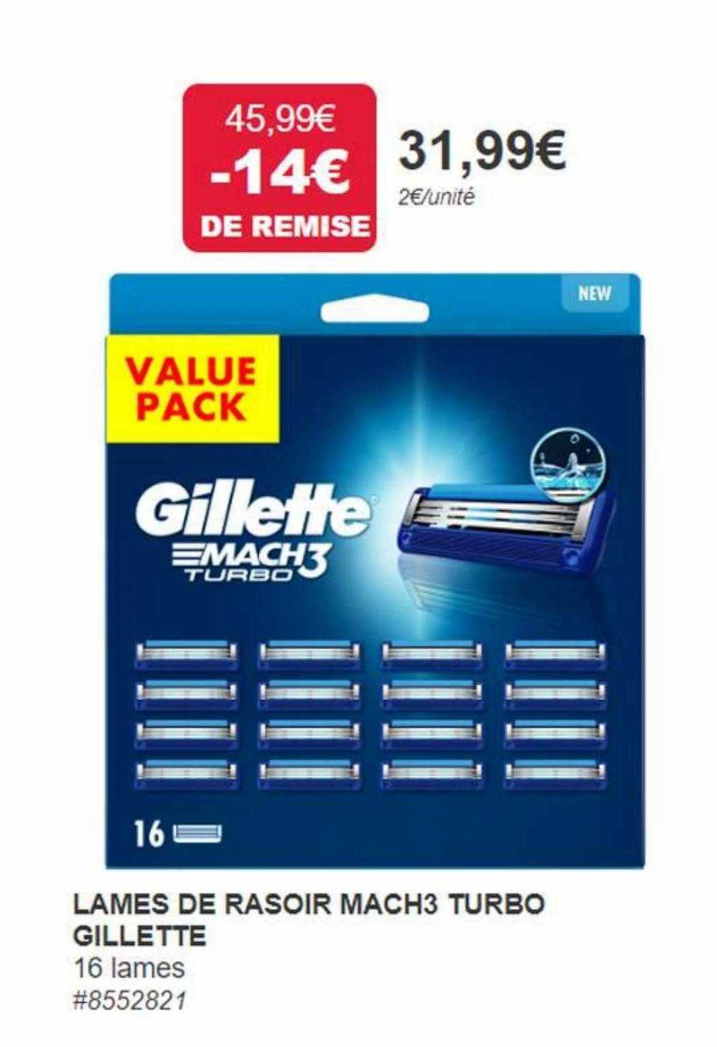 lames de rasoir mach3 turbo gillette
