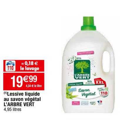 lessive liquide au savon végétal l'arbre vert