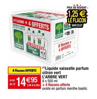 liquide vaisselle parfum citron vert l'arbre vert