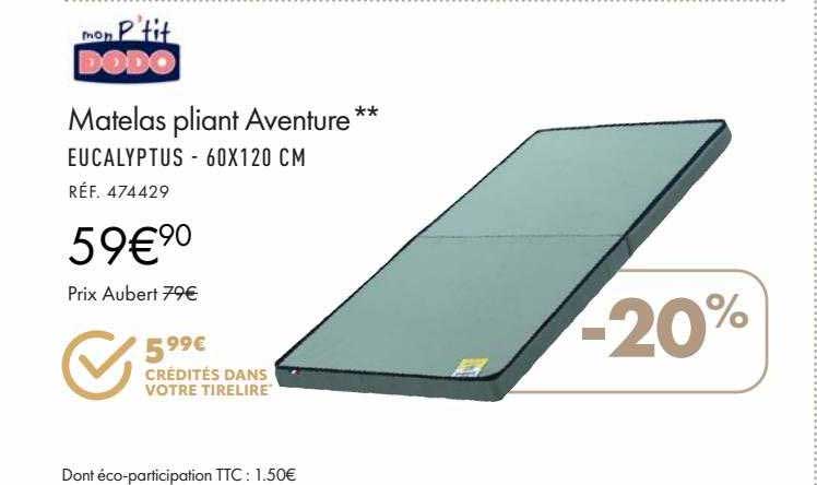 matelas pliant aventure mon p'tit dodo