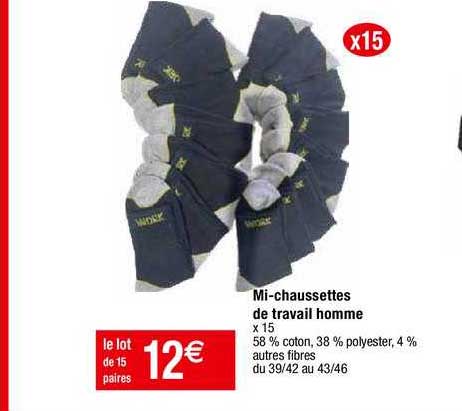 mi-chaussettes de travail homme