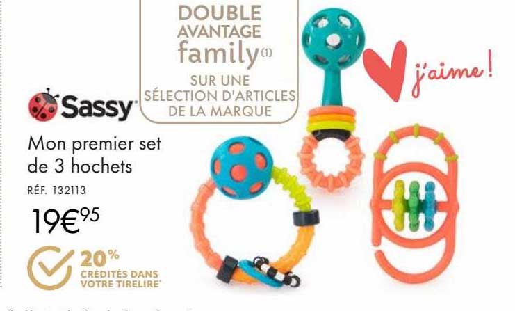 mon premier set de 3 hochets sassy