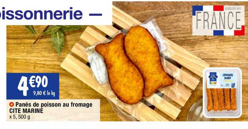 panés de poisson au fromage cité marine