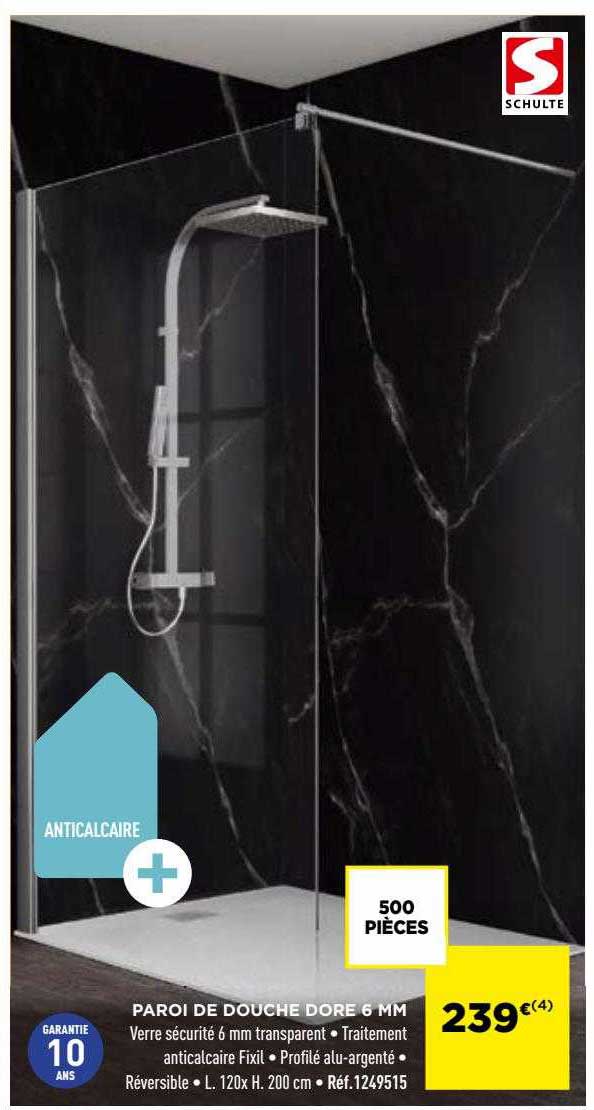 Paroi De Douche Dore 6 Mm