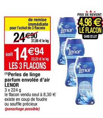 perles de linge parfum envolée d'air lenor