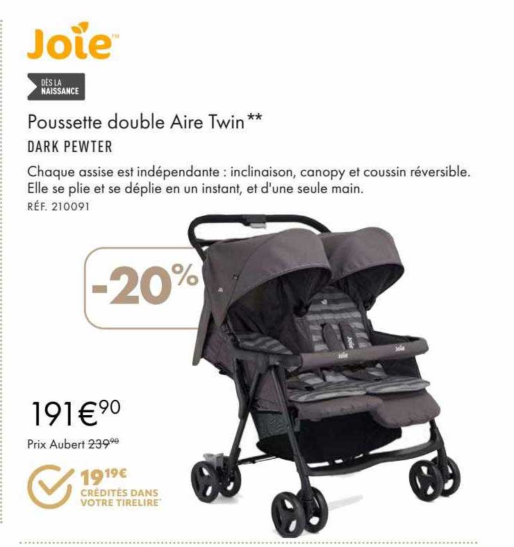 poussette double aire twin joie