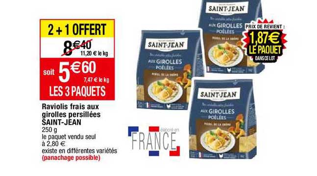 raviolis frais aux girolles persillées saint-jean