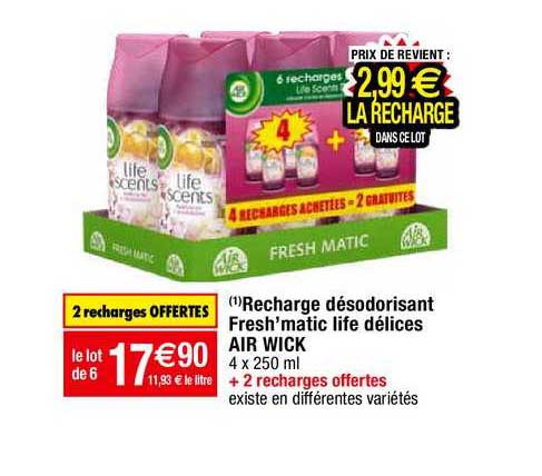 recharge désodorisant fresh'matic life délices air wick