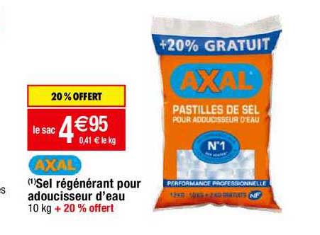 set régénérant pour adoucisseur d'eau axal