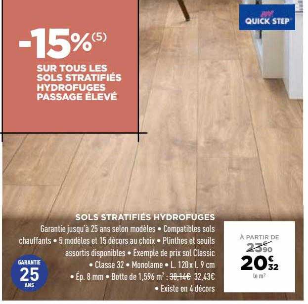 sols stratifiés hydrofuges