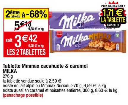 Tablette Mmmax Cacahuète & Caramel Milka
