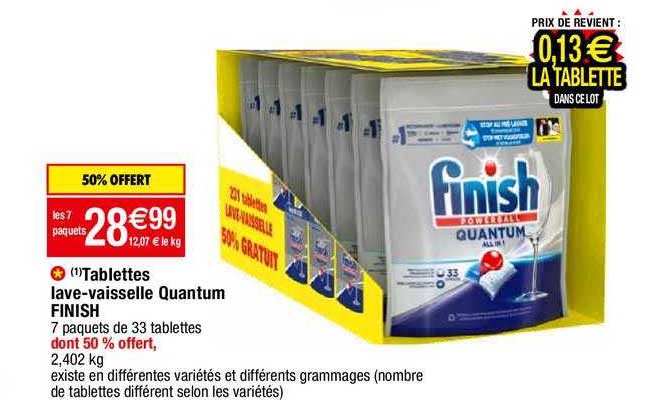 tablettes lave-vaisselle quantum finish