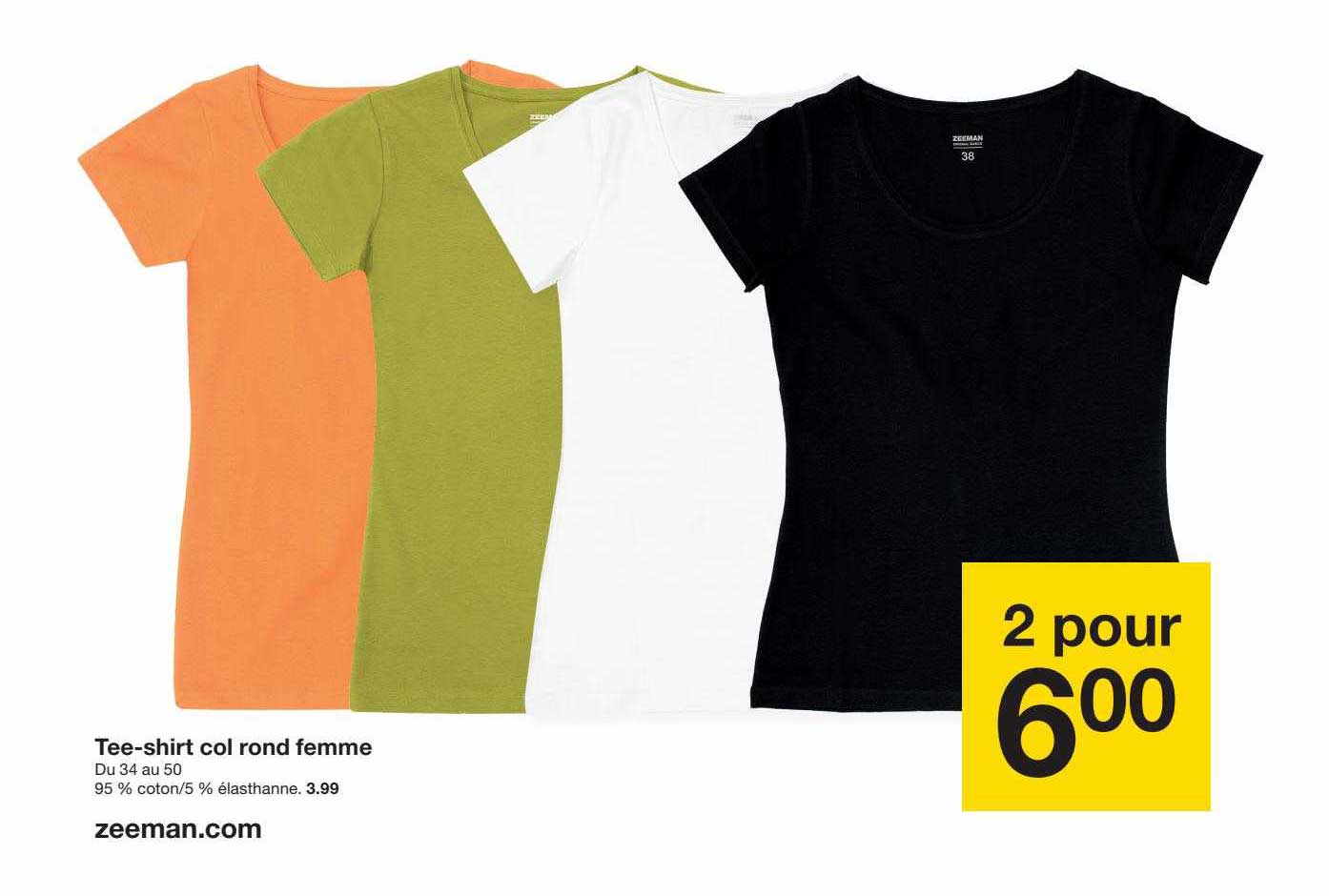 tee-shirt col rond femme