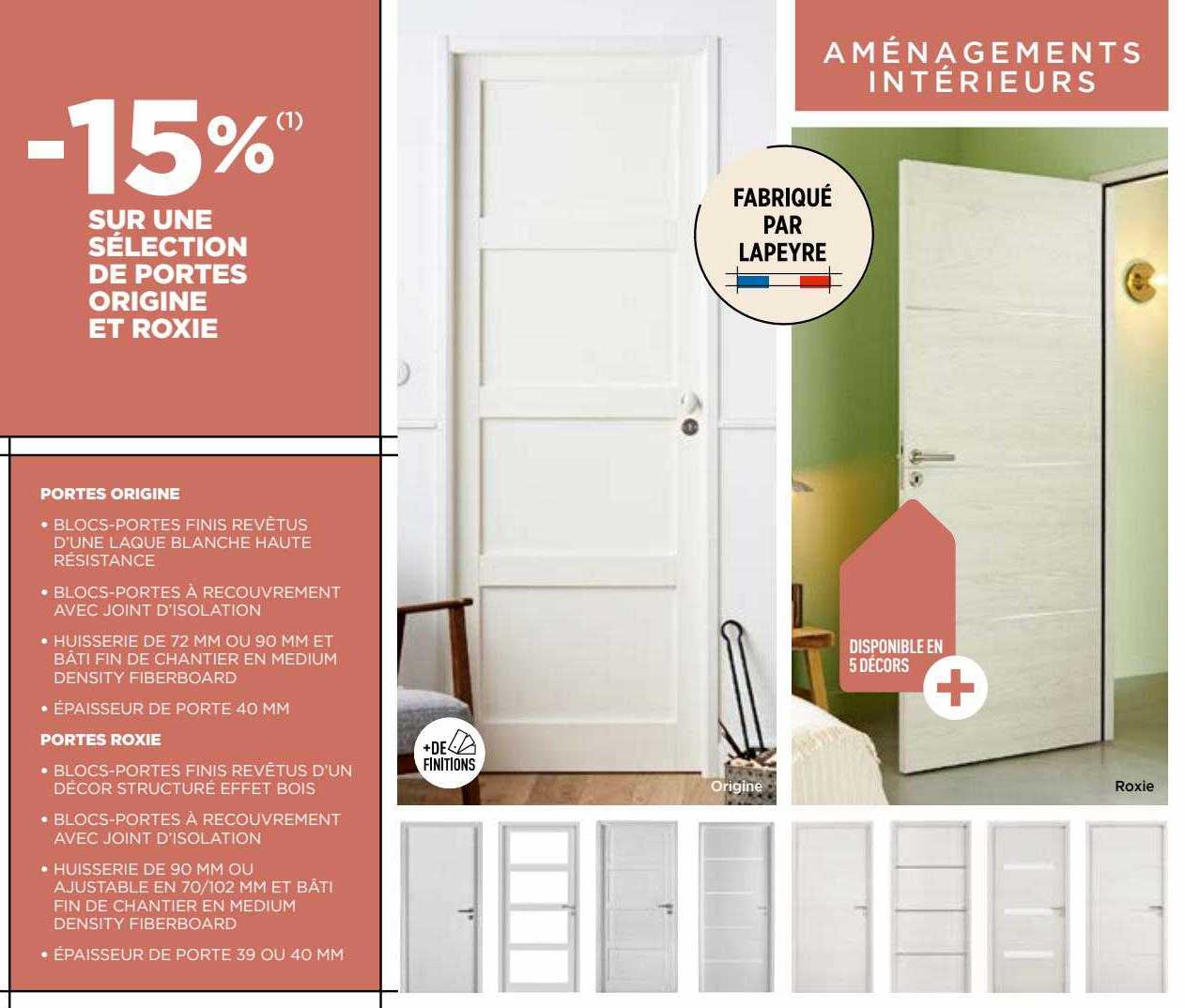 une sélection de portes origine et roxie