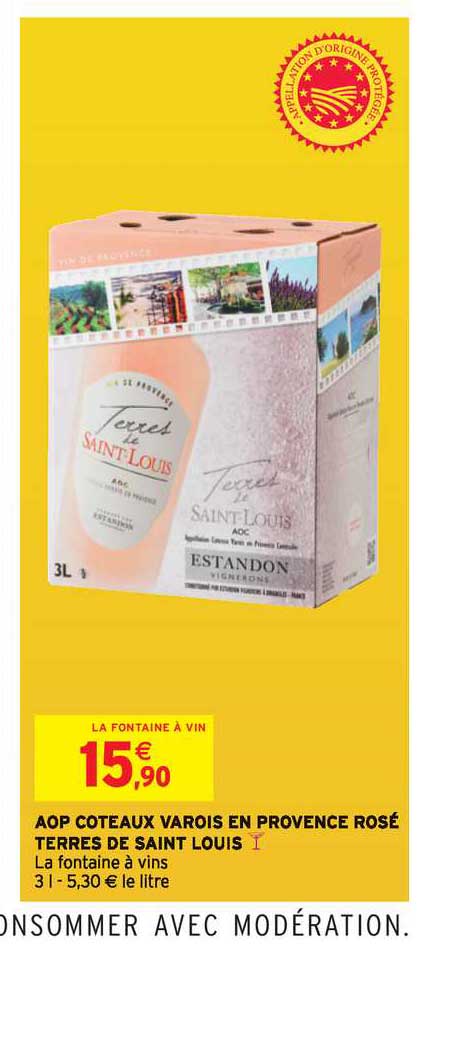 aop côteaux varois en provence rosé terres de saint louis é