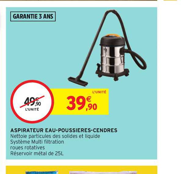 aspirateur eau poussières cendres