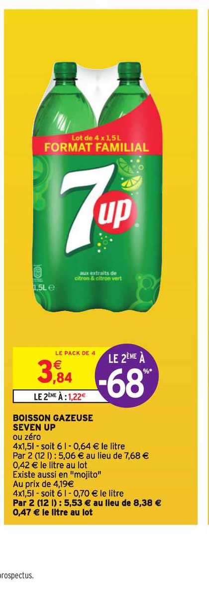 boisson gazeuse seven up le 2ème à -68%