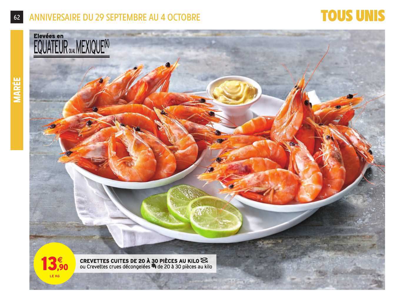 Crevettes Cuites De 20 à 30 Pièces Au Kilo