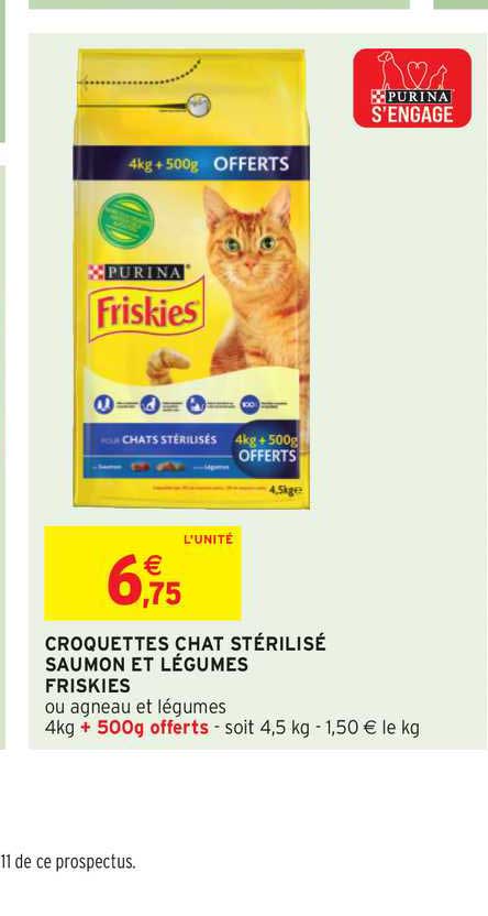 Croquettes Chat Stérilisé Saumon Et Légumes Friskies