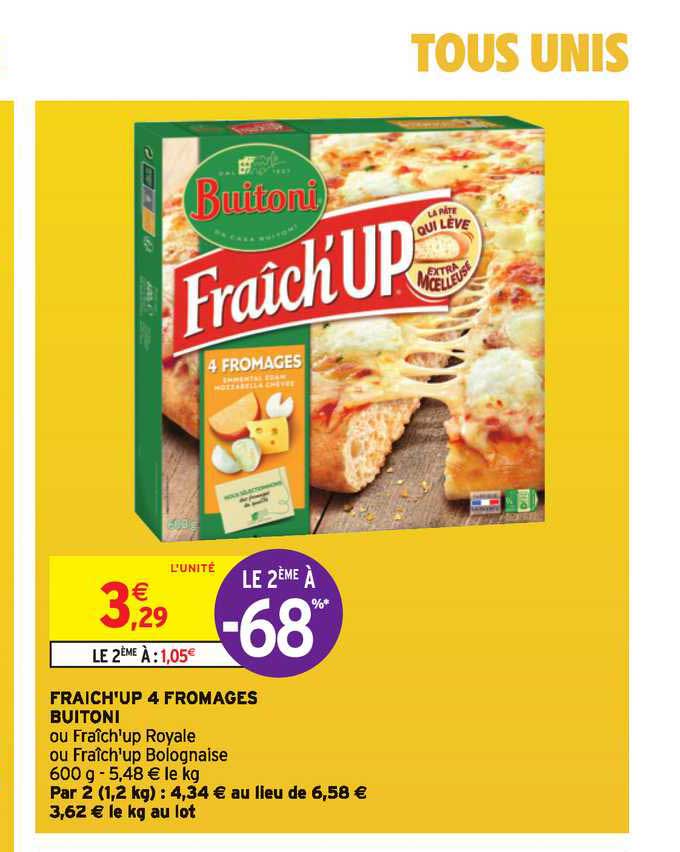 fraich'up 4 fromages buitoni le 2ème à -68%