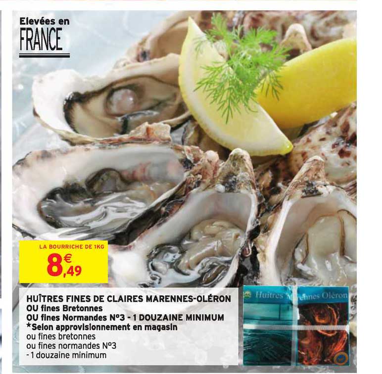 huîtres fines de claires marennes oléron