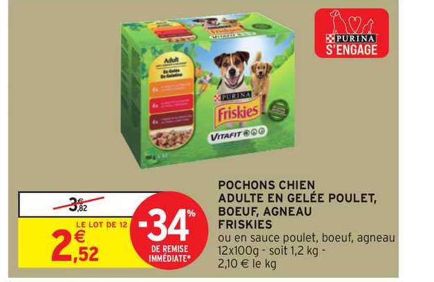 Pochons Chien Adulte En Gelée Poulet Boeuf Agenau Friskies -34% Remise Immédiate
