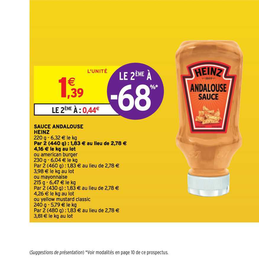 sauce andalouse heinz le 2ème à -68%