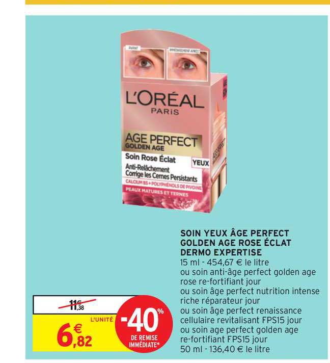 soin yeux âge perfect golden âge rose éclat dermo expertise -40% de remise immédiate
