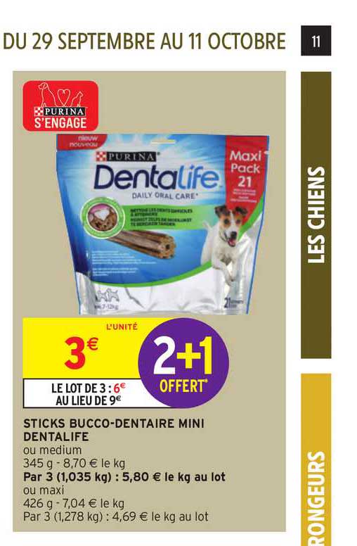 sticks bucco dentaire mini dentalife 2+1 offert