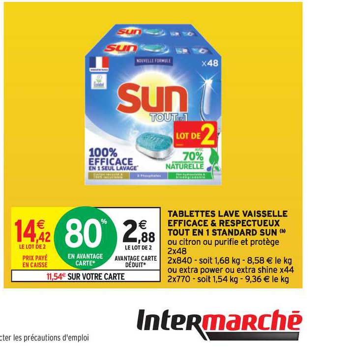 tablettes lave vaisselle efficace & respectueux tout en 1 standard sun