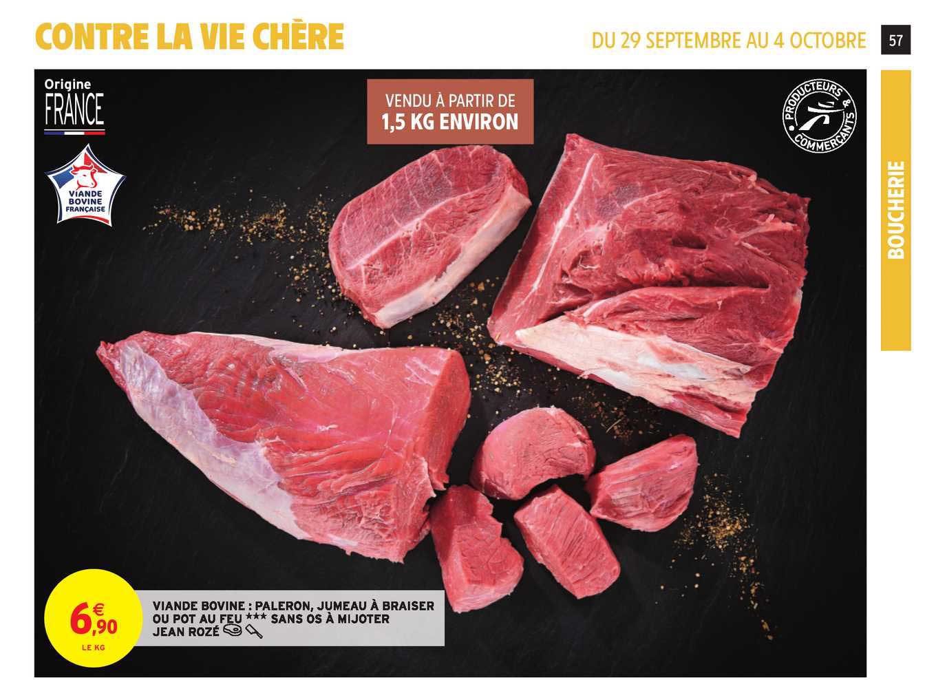 viande bovine paleron jumeau à braiser ou pot au feu sans os à mijoter jean rozé