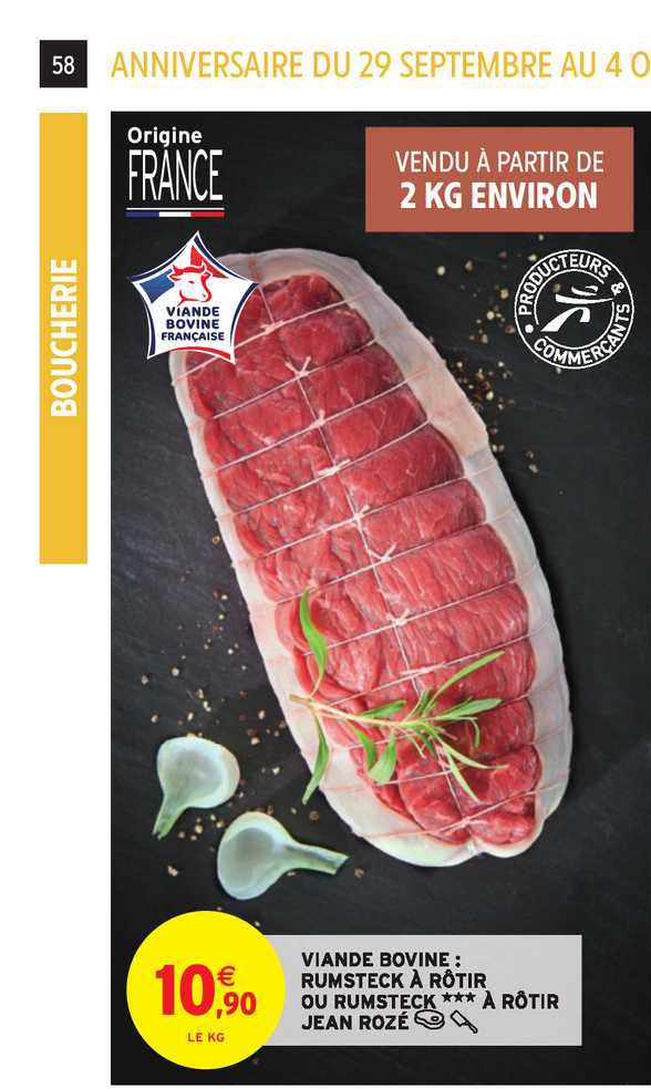 viande bovine rumsteck à rôtir ou rumsteck à rôtir  jean rozé