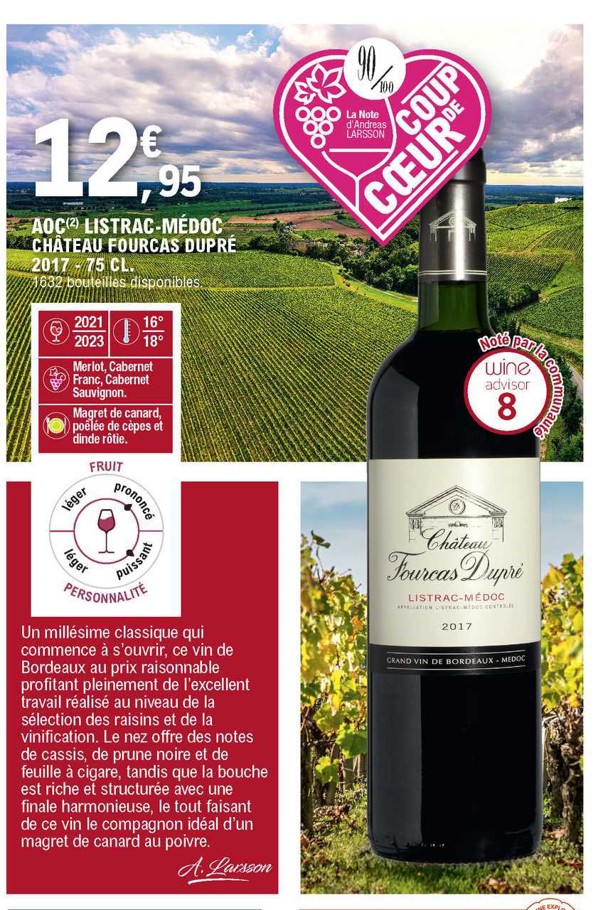 aoc listrac-médoc château fourcas dupré 2017