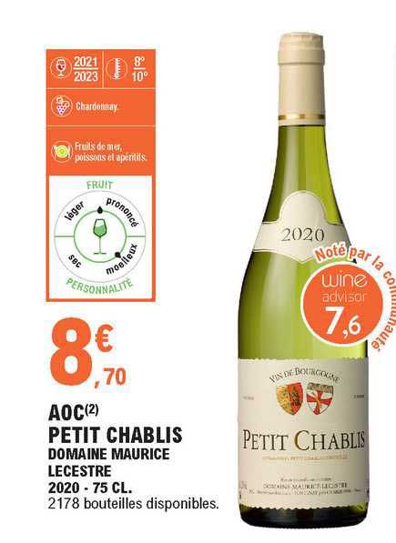 aoc potit chablis domaine maurice lecestre 2020