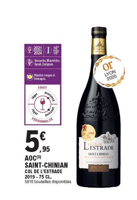 aoc saint-chinian col de l'estrade 2019